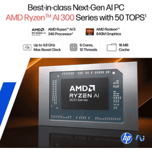 HP Omnibook 3 Laptop | AMD Ryzen AI 5 Hexa Core 340 | 16 GB | 512 GB SSD | Glacier Silver | 15-fn0007AU