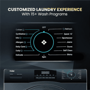Haier Fully Automatic Front Load Washing Machine | 7 kg | 5 Star | Black | HW70-IM12929BK