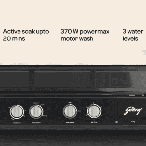 Godrej Semi Automatic Top Load Washing Machine | 12 Kg | 5 Star | Mist grey | WS EDGE UNO 120 5.0 PB4 MIGR
