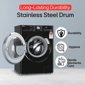 LG Fully Automatic Front Load Washing Machine | 12 Kg | 5 Star | Onyx Black | FHP1412Z5O
