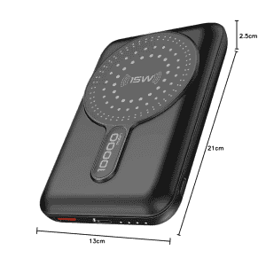 Promate Wireless Power Bank | 20W USB-C PD | 15W Magsafe | PowerMag-10Pro | Black | 10000mAh