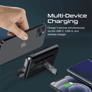 Promate Wireless Power Bank | 20W USB-C PD | 15W Magsafe | PowerMag-10Pro | Black | 10000mAh