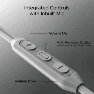 boAt Bassheads 100 C Wired in Ear Earphones | with Type C Jack in-Line Microphone | 10Mm Drivers | Grey
