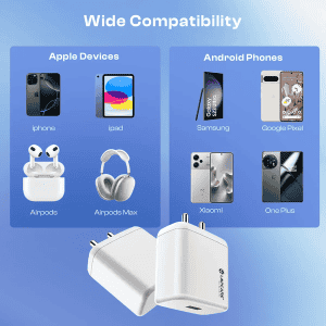 Lapcare Thursty USB Supervooc Multi Wall Charger | USB to Type-C Inside Cable | 100W | LQW-413