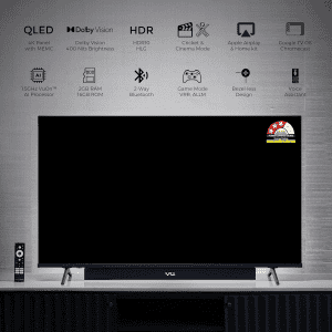 Vu Vibe Series 4K QLED Smart Google TV | 139cm (55 inches) | 55VIBE-DV