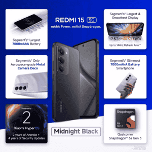 Redmi 15 5G | 6GB | 128GB | Frosted White