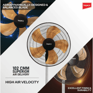 Impex Metadio 18 PF Gold Pedestal Fan  | 450 mm