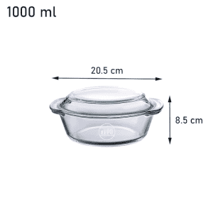 Iveo Borosilicate Glass Casserole | IVBMCAS1000RD