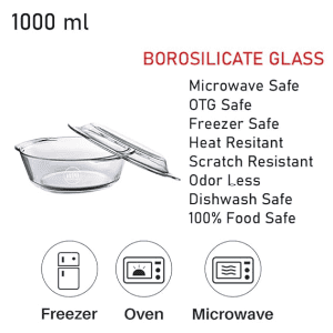 Iveo Borosilicate Glass Casserole | IVBMCAS1000RD