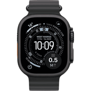 Apple Watch Ultra 3 | GPS + Cellular | 49mm | Black Titanium Case Black Ocean Band | Medium | Black Strap | MF0J4HN/A