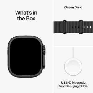 Apple Watch Ultra 3 | GPS + Cellular | 49mm | Black Titanium Case Black Ocean Band | Medium | Black Strap | MF0J4HN/A