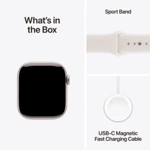 Apple Watch Series 11 | GPS | 46mm | Rose Gold Aluminium Case Light Blush Sport Band  | S/M | Light Blush Strap | MEV64HN/A