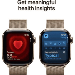 Apple Watch Series 11 | GPS + Cellular | 42mm | Gold Titanium Case Gold Milanese Loop | MF8Y4HN/A