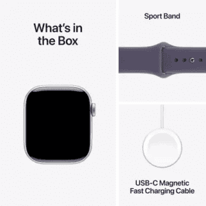 Apple Watch Series 11 | GPS | 42mm | Silver Aluminium Case Purple Fog Sport Band  | S/M | Purple Fog Strap | MEU64HN/A