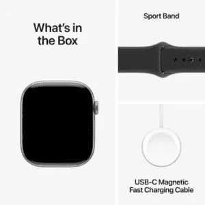 Apple Watch Series 11 | GPS + Cellular | 46mm | Grey Aluminium Case Black Sport Band | M/L | Black Strap | MFCA4HN/A