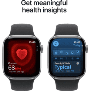 Apple Watch Series 11 | GPS | 46mm | Space Grey Aluminium Case Black Sport Band  | S/M | Black Strap | MEV04HN/A
