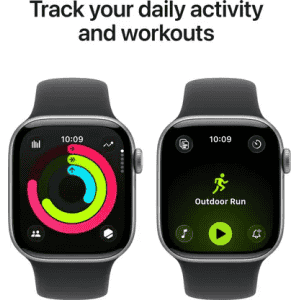 Apple Watch Series 11 | GPS | 46mm | Space Grey Aluminium Case Black Sport Band  | S/M | Black Strap | MEV04HN/A