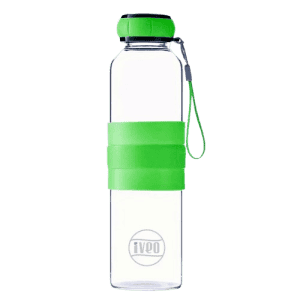 Iveo Aqua Grip round glass bottle | silicon sleeve | 550ml