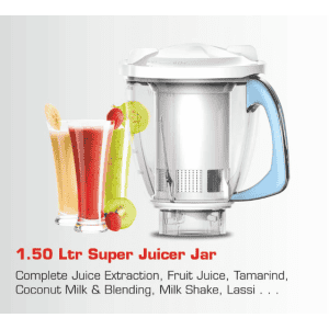 Vidiem Eva Super Blu 750W Mixer Grinder | 4 Jars | Blue