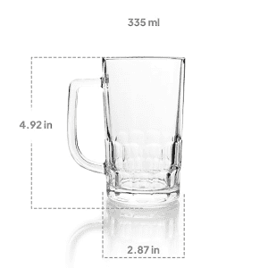 Cello Classic Beer Glass Mug with Handle | 330 ml | 2 Pcs