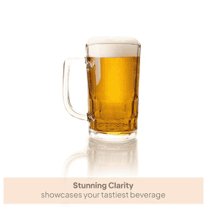 Cello Classic Beer Glass Mug with Handle | 330 ml | 2 Pcs