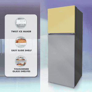 Haier Frost Free Double Door Top Mount Convertible Refrigerator | 328L | 3 Star | HRF-3783YGG-P