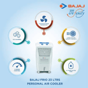 BAJAJ 23 L Room/Personal Air Cooler | COOLEST FRIO | White
