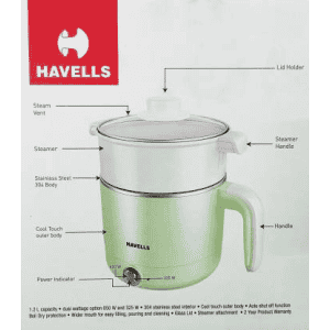 HAVELLS capture 1.2 Multi Cooker Electric Kettle | 1.2 L | Green
