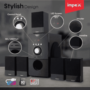 Impex 5.1 Bravo 100 W Multimedia Bluetooth Speaker System | Black