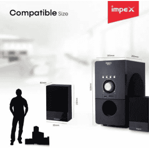 Impex 5.1 Bravo 100 W Multimedia Bluetooth Speaker System | Black