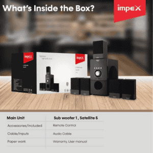 Impex 5.1 Bravo 100 W Multimedia Bluetooth Speaker System | Black