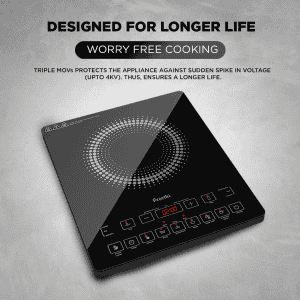 Preethi Induction Cooktop | 2100 W | Crystal Glass | Black | IC125