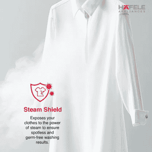 Hafele Fully Automatic Front Load Washing Machine | 9 kg | White | AMARA 9014