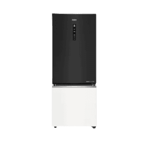 Haier Vogue Bottom Mount Refrigerator | 2 Star | 325L | Black White Glass | HRB-3752KWG-P