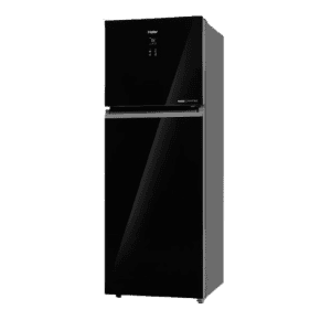Haier Double Door Refrigerator | 328 Litres | 2 Star | Black Glass | HRF-3782PLKG-P