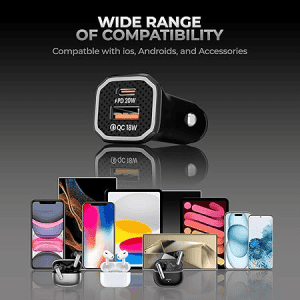 Salpido Vitor Series DualPower Type C to Lightning Car Charger | 38W | GD WC20