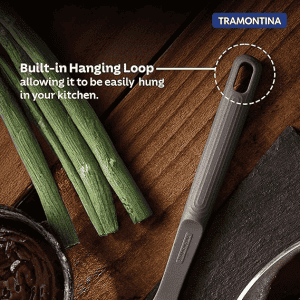 Tramontina Softta Slotted Silicone Turner for Cooking | Grey