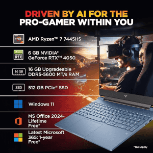 HP Victus Gaming Laptop | Ryzen 7 7445HS | 16 GB | 512 GB | 6GB RTX 4050 | Blue | 15-FB3118AX