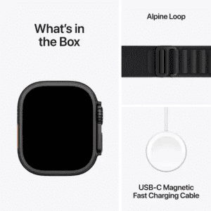 Apple Watch Ultra 3 | GPS + Cellular | 49mm | Black Titanium Case Black Alpine Loop | Large | Black Strap | MF0X4HN/A