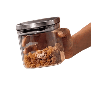 Iveo Borosilicate Space Saver Square Glass Utility Container | 800 ml