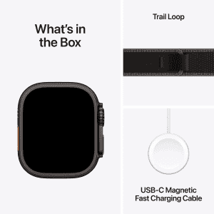 Apple Watch Ultra 3 | GPS + Cellular | 49mm | Titanium Case Black/Charcoal Trail Loop | M/L | Black/Charcoal Strap | MF1H4HN/A