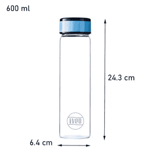 Iveo Borosilicate Glass Bottle | 600 ml | Blue