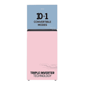 Haier Vogue Frost Free Double Door Refrigerator | 328L | Rose Blue Glass | 3 Star | HRF-3783RBG-P