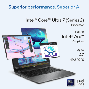 ASUS Vivobook 14 Flip OLED | AI Powered Laptop | Intel Core Ultra 7 256V | 16GB | 512GB | Intel Arc Graphics | Matte Gray | TP3407SA-QL025WS