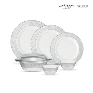 Laopala Diva Velvett Collection Opal Glass Dinner Set | 35 pc