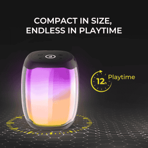 iGear Spectrum Mini Bluetooth Speaker | 15W |  9 Light Modes with 10 Million Colours | Black