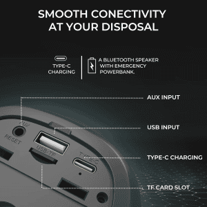 iGear Spectrum Mini Bluetooth Speaker | 15W |  9 Light Modes with 10 Million Colours | Black