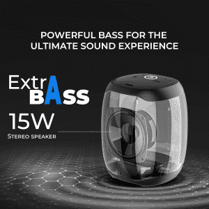 iGear Spectrum Mini Bluetooth Speaker | 15W |  9 Light Modes with 10 Million Colours | Black