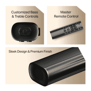 Boat Aavante Aura Plus Soundbar | 160W | 2.1Ch | Premium Black