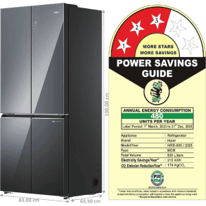 Haier Frost Free Side-By-Side Refrigerator | 520 L | 3 Star |HRB-600MGU1-P